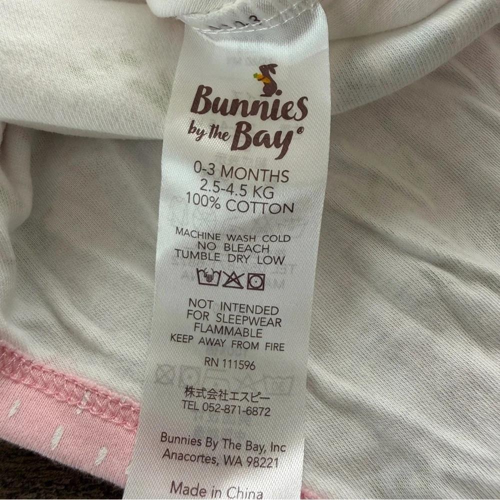 Bunnies by the Bay Baby Girls 0-3‎ months Bunny Floral Cotton Tie Bottom Gown NB
